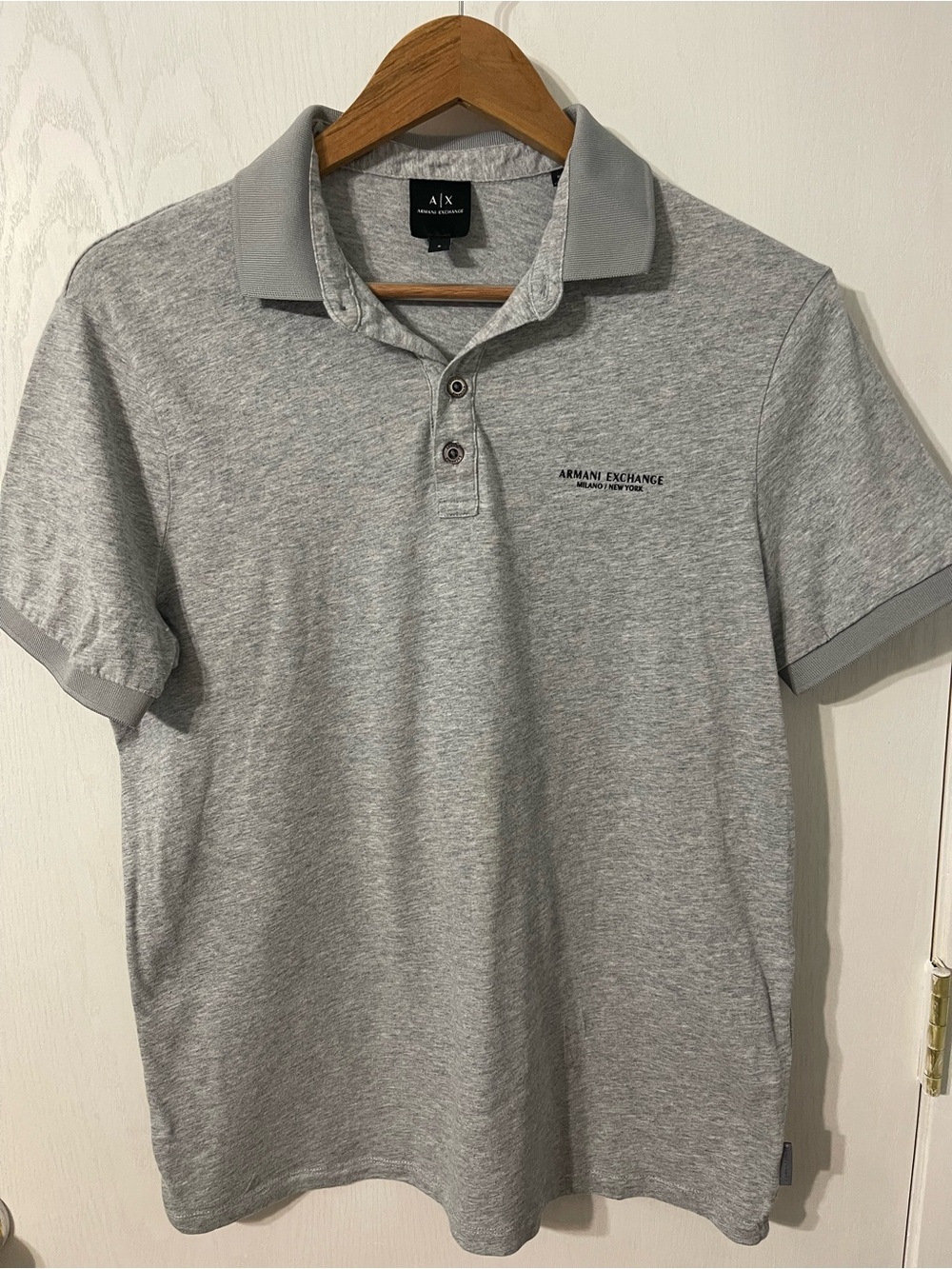 Armani Exchange Men's Light Gray Polo Shirt